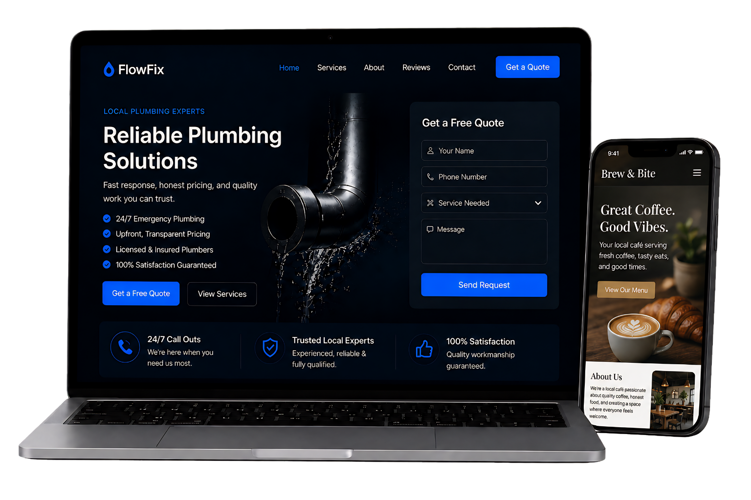 Website and mobile examples
